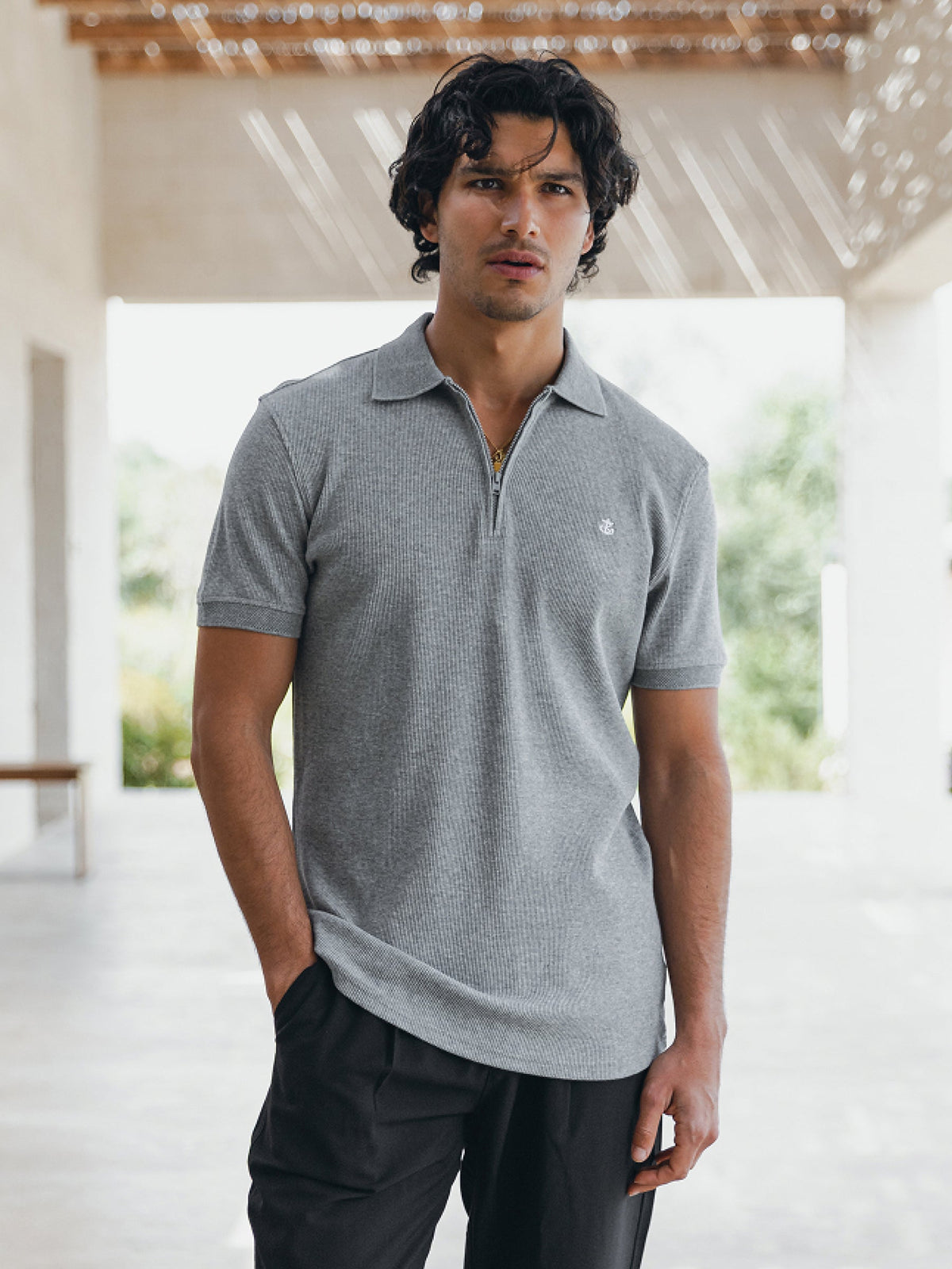 Aspen Polo - Marl Grey