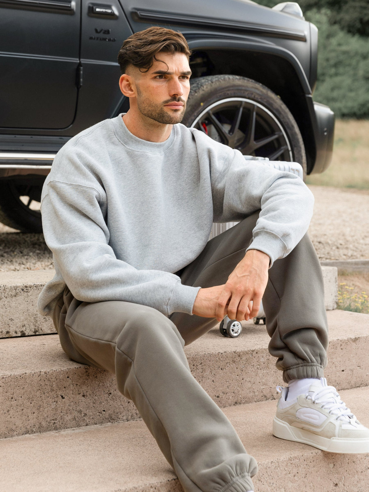 Basic Relaxed Jumper - Marl Grey
