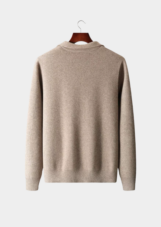 Pure Extra-Fine Merino Wool Zip Polo Cardigan by SATRI & CO. – product view 2