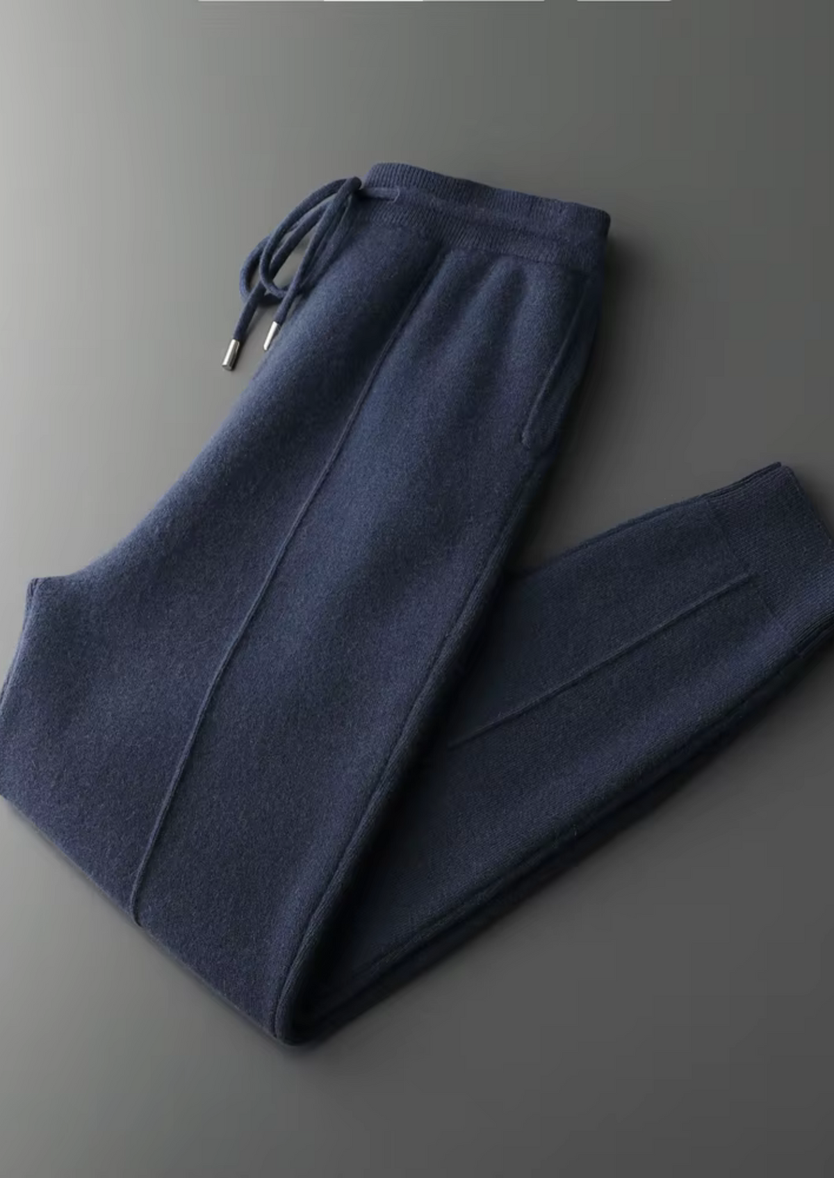 Pure Extra-Fine Merino Wool Dark Grey Leisure Joggers by SATRI & CO. – product view 18