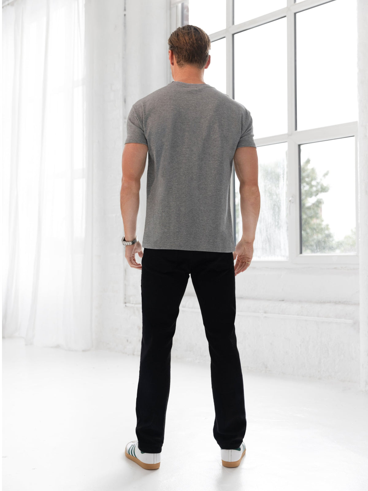 Conrad Relaxed Anchor T-Shirt - Marl Grey