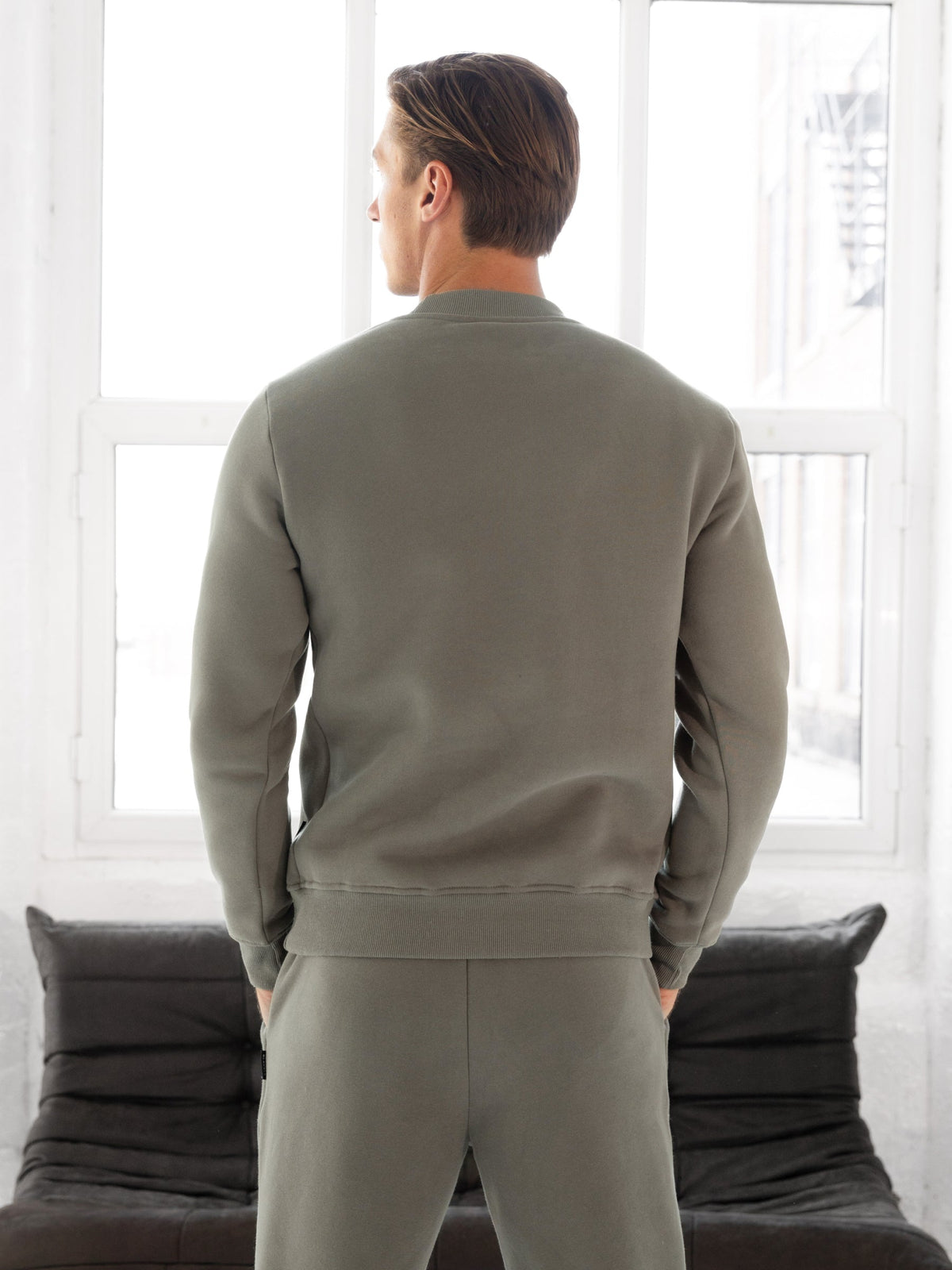 Basic Regular Fit Jumper - Safari Green