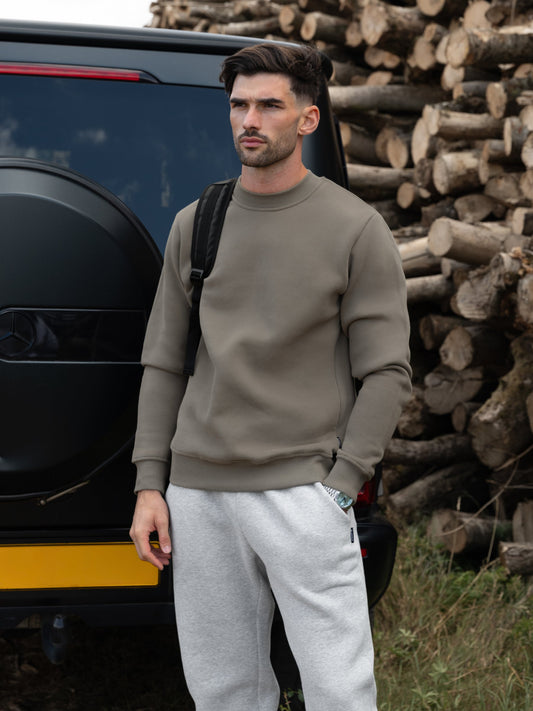 Basic Regular Fit Jumper - Safari Green