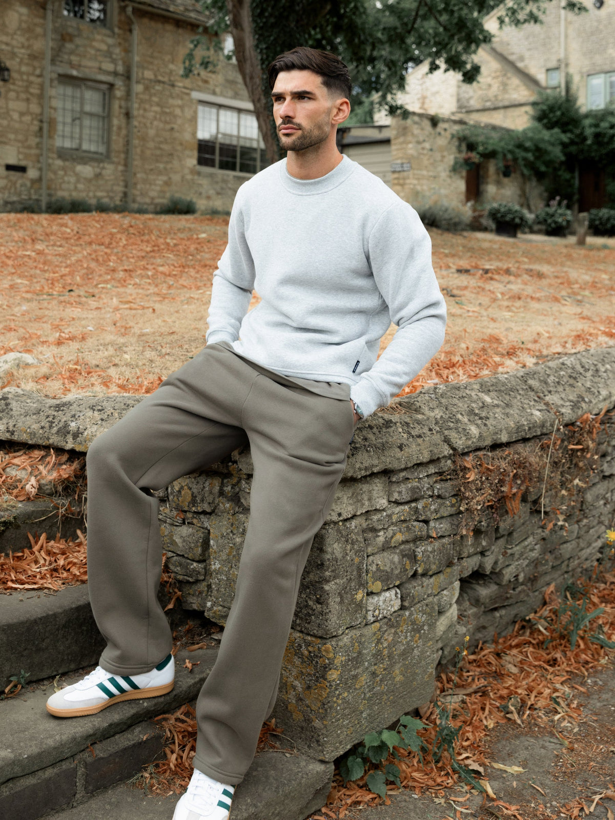 Basic Regular Fit Jumper - Marl Grey