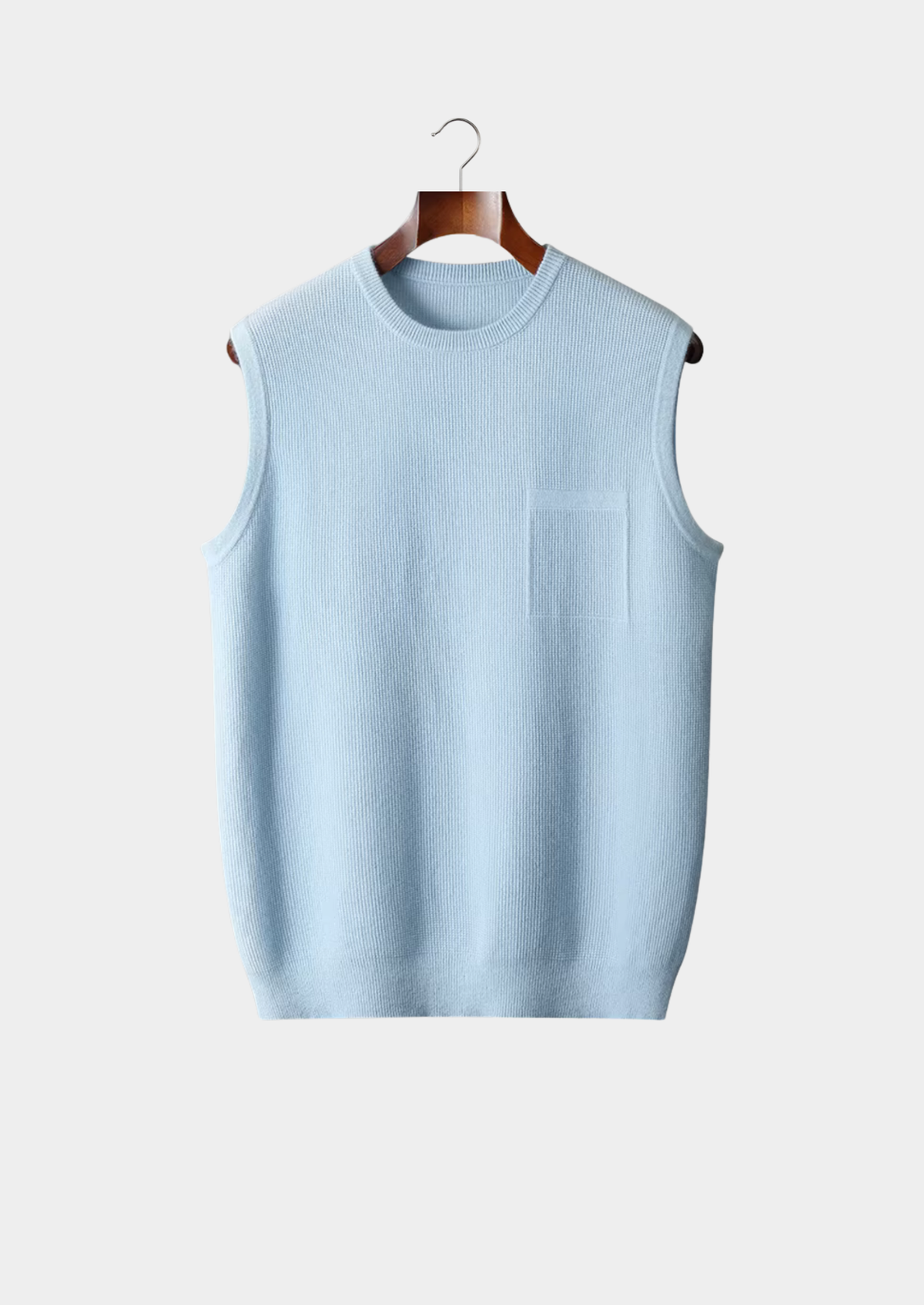 Pure Extra-Fine Merino Wool Crew Neck Vest by SATRI & CO. – product view 6