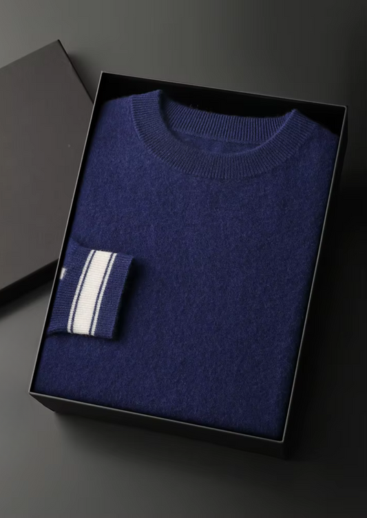 Premium Cashmere Navy Blue Vienna Leisure Set by SATRI & CO. – product view 2