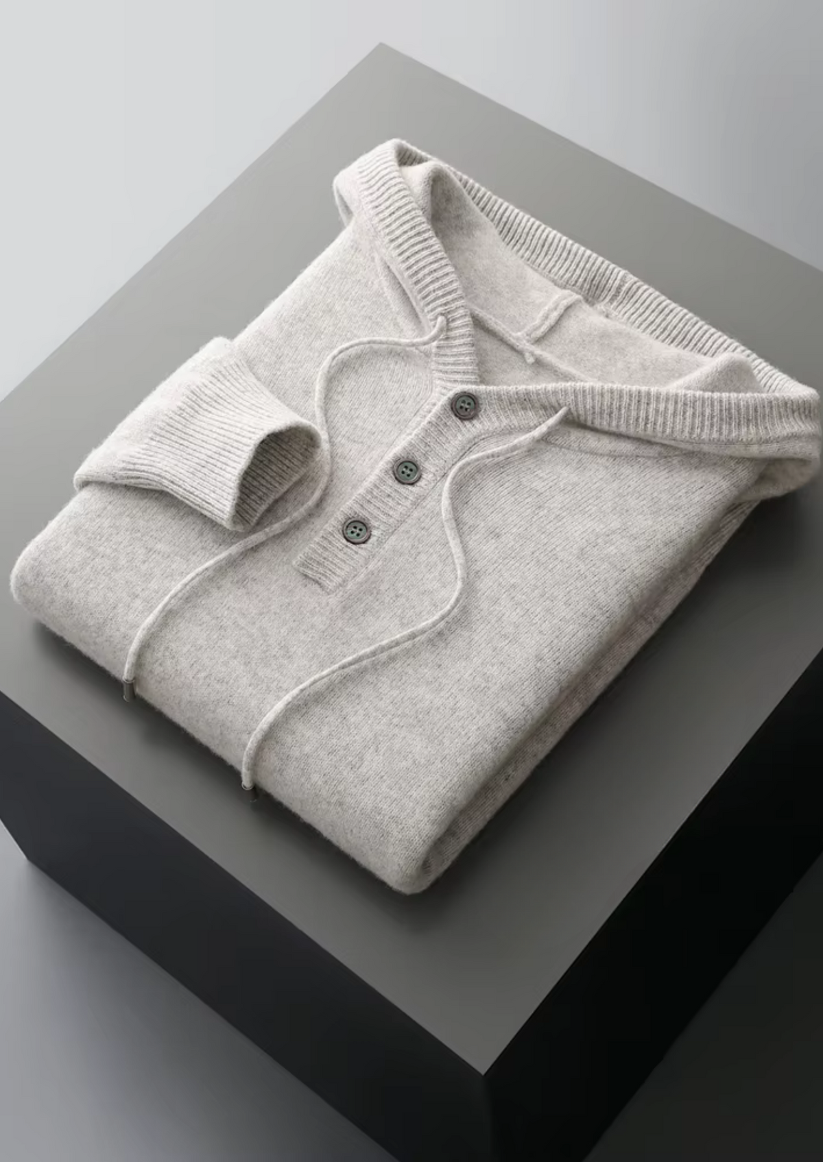 Pure Extra-Fine Merino Wool Button Hoodie by SATRI & CO. – product view 14