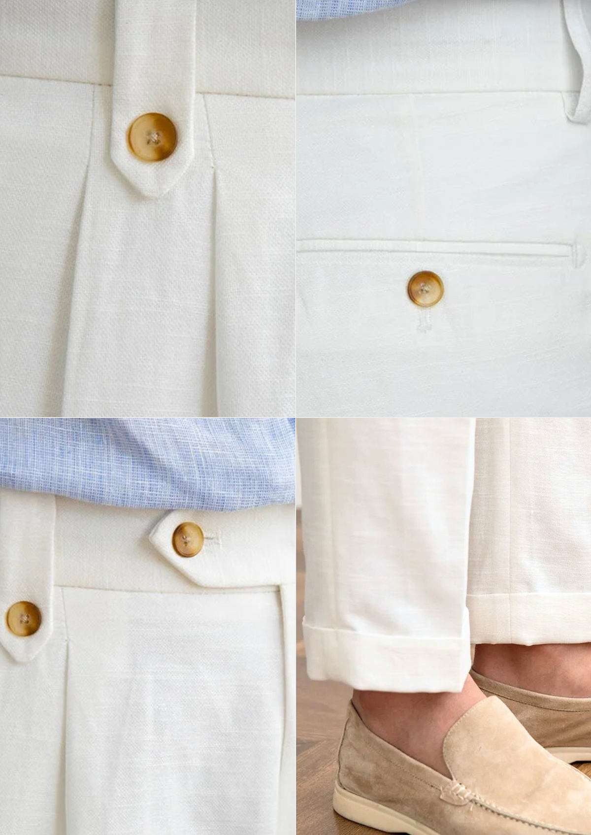Cagliari Pleated Coastal Trousers - White by SATRI & CO. – product view 3