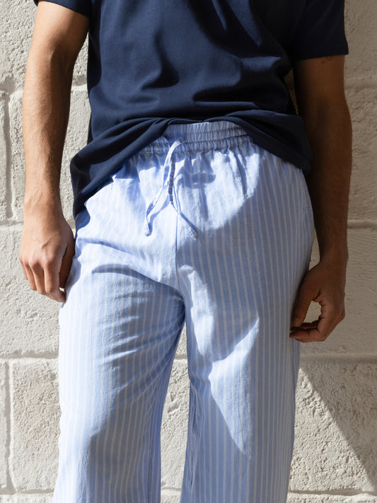 Jonah Relaxed Stripe Trousers - Blue