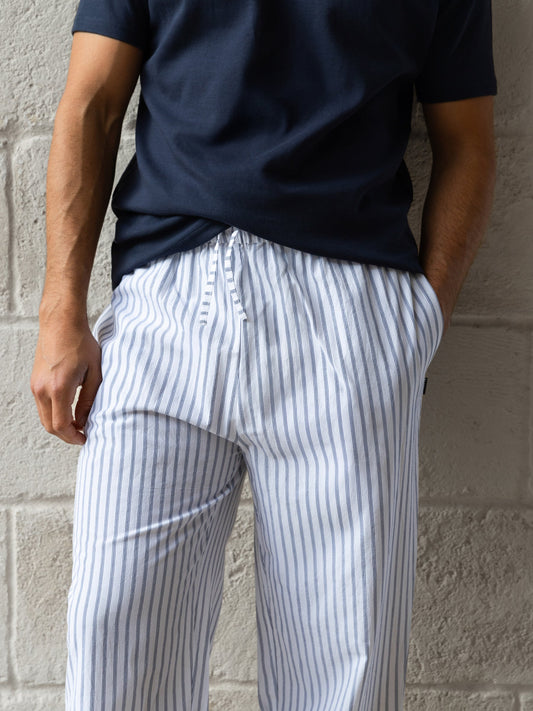 Jonah Relaxed Stripe Trousers - White