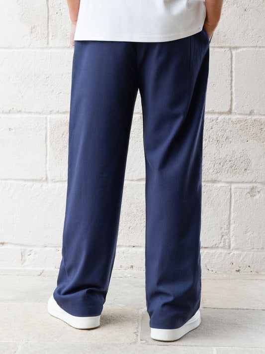 Freddie Relaxed Linen Trousers - Navy