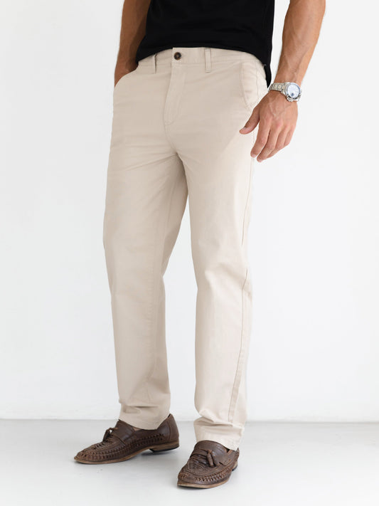 Relaxed Stretch Chinos - Tan
