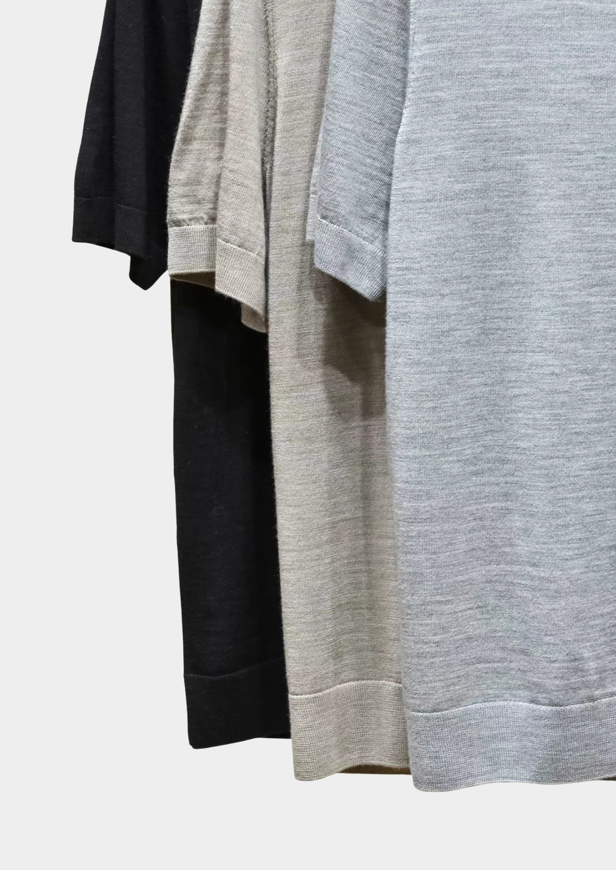 Ellis Light Grey Lightweight Polo Shirt by SATRI & CO. – product view 7
