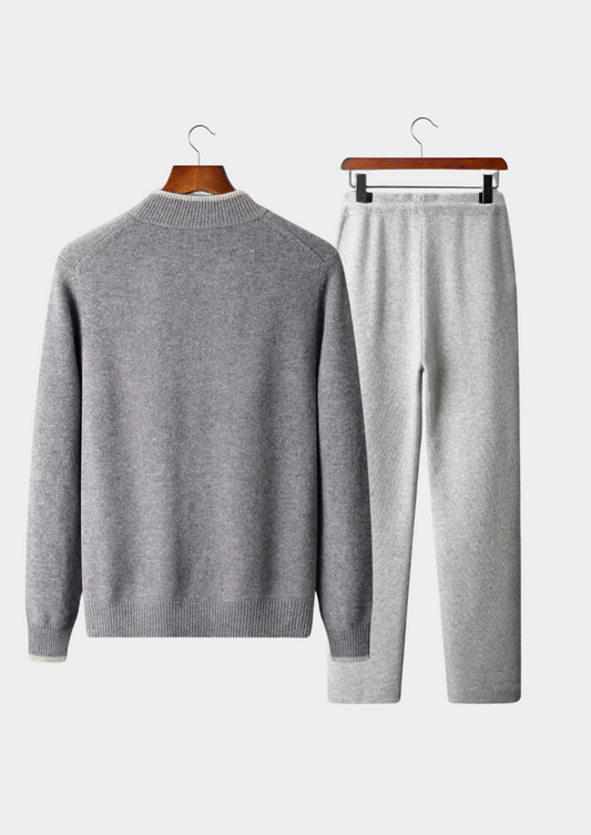 Merino Wool Zip Cardigan & Straight-Leg Trousers Set by SATRI & CO. – view 2