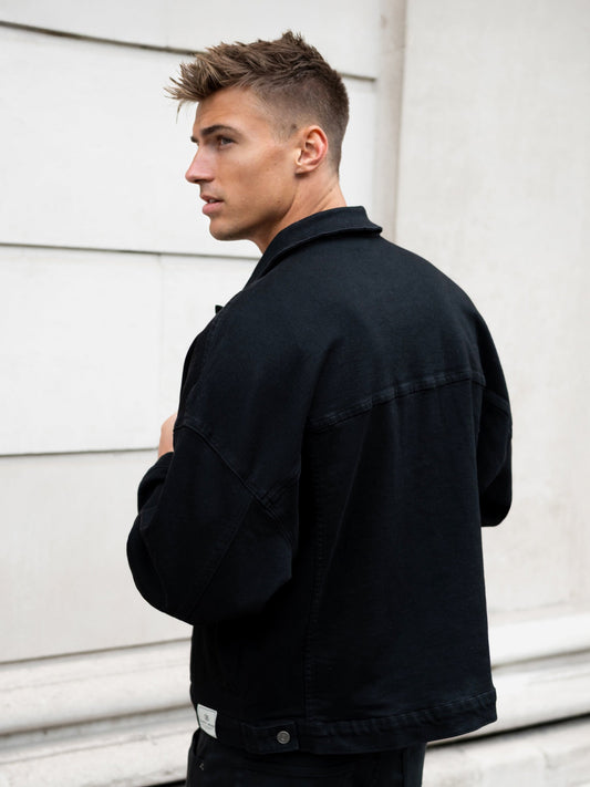 Denim Trucker Jacket - Black