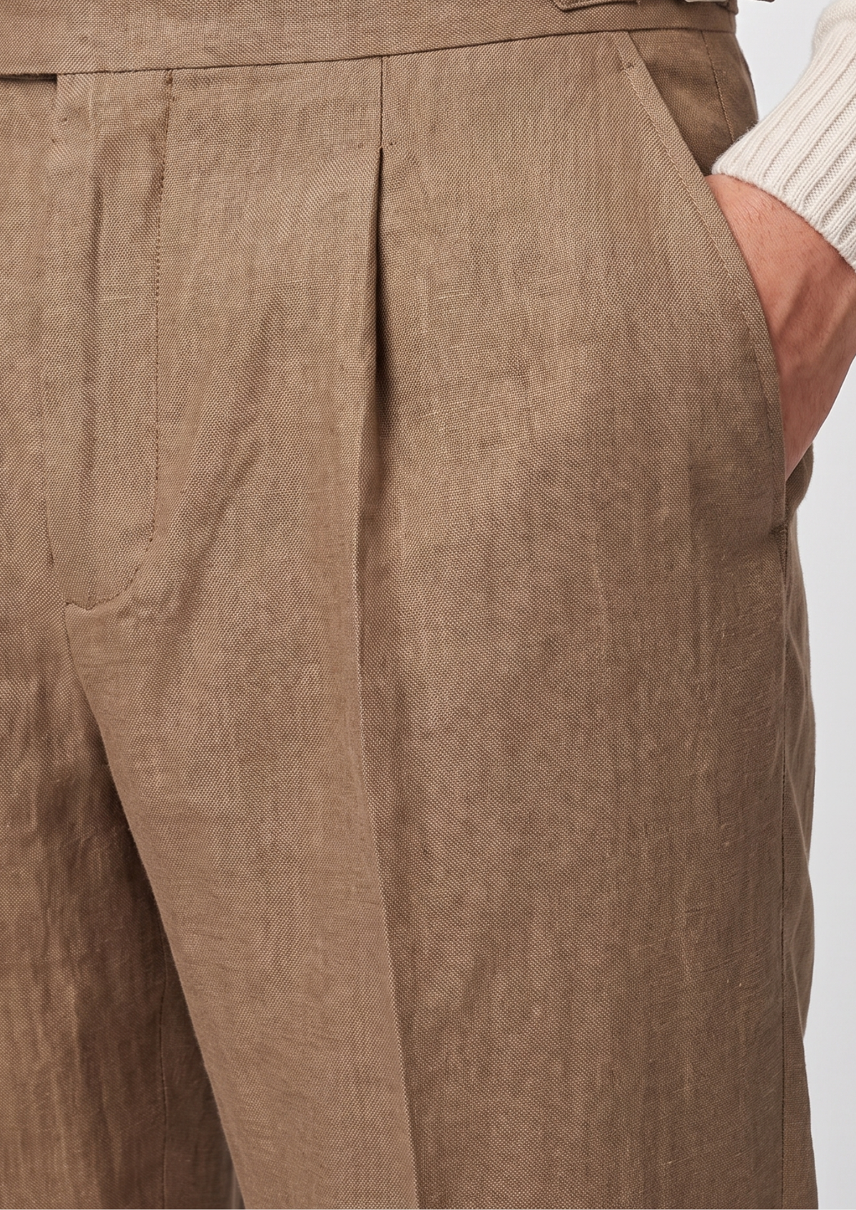 Tuscany Pleated Coastal Trousers - Caramel by SATRI & CO. – product view 4