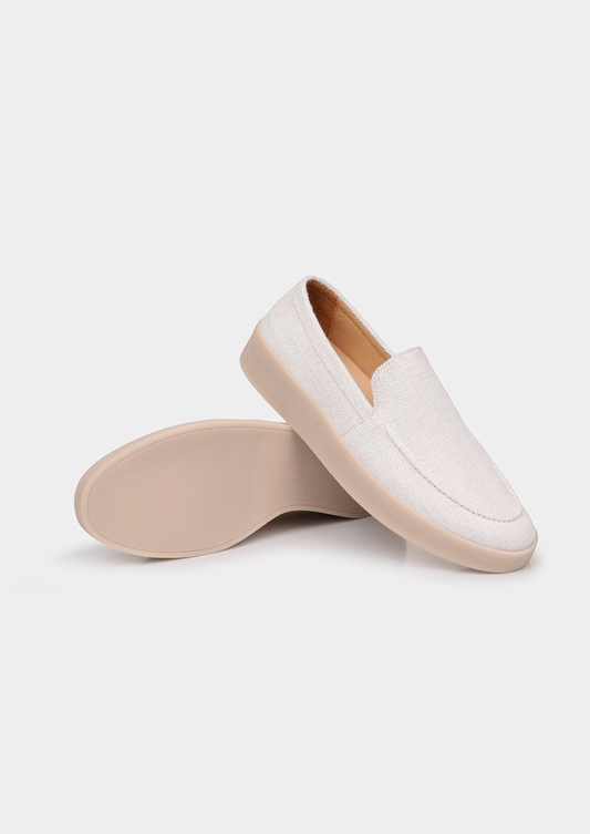 White Linen City Loafers by SATRI & CO. – product view 2