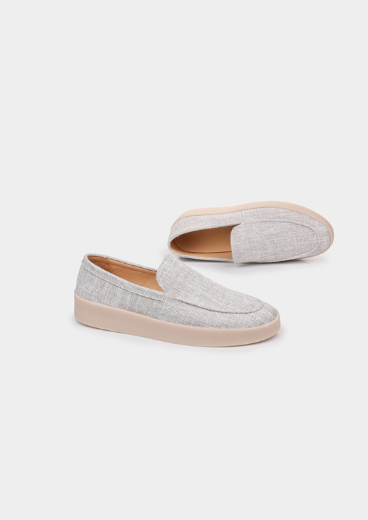 Grey Linen City Loafers by SATRI & CO. – product view 2