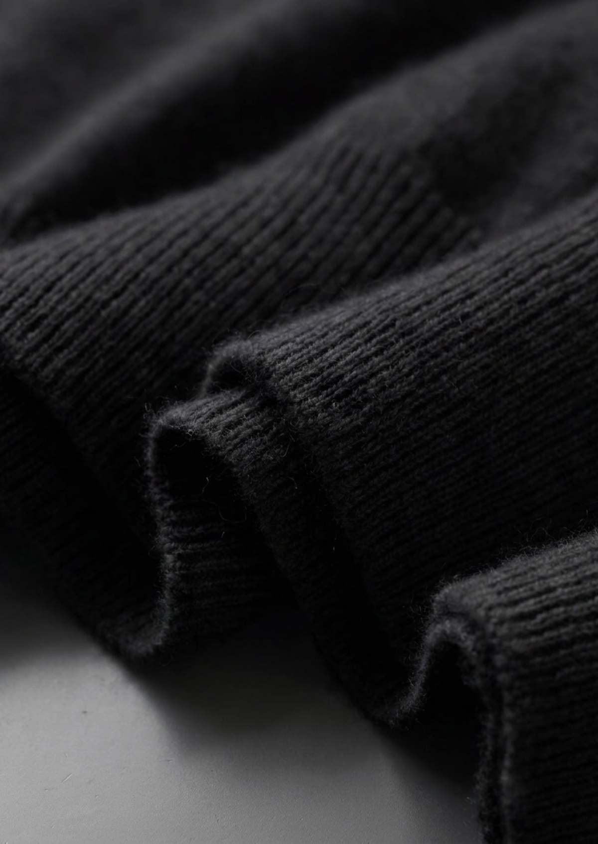 Premium Cashmere Classic Crew Neck T-Shirt - Black by SATRI & CO. – product view 6