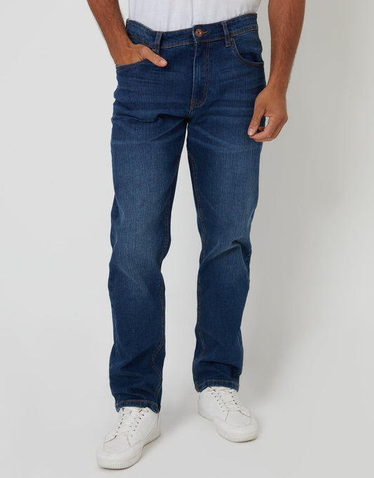 Straight Leg Jeans in Mid Wash