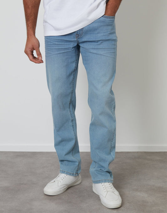 Straight Leg Jeans in Bleach Wash