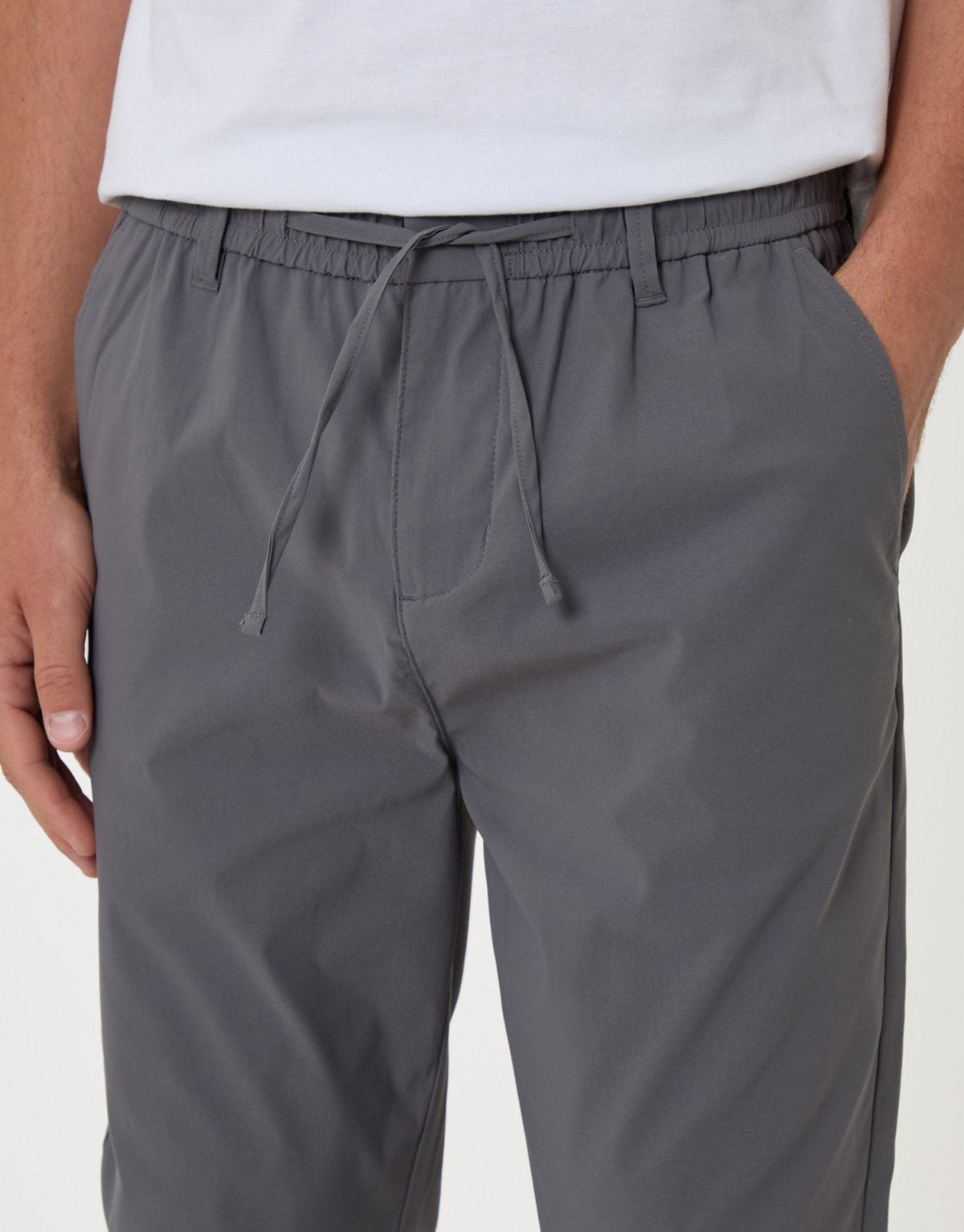 Slim Fit Technical Stretch Trousers in Charcoal