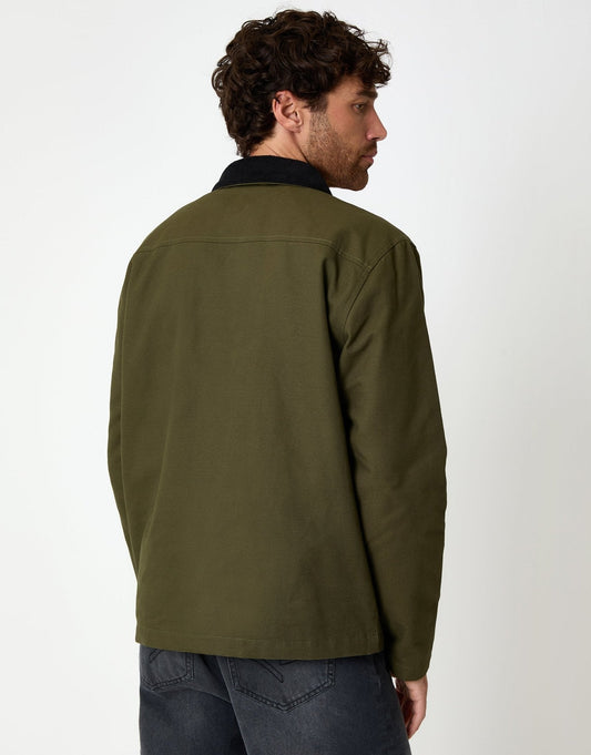 Collared Lightweight Jacket in Khaki Green