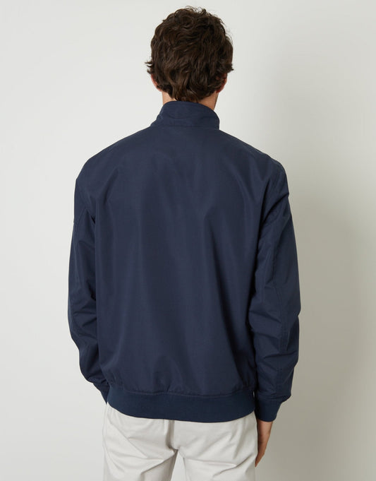 Zip Up Harrington Jacket in Navy