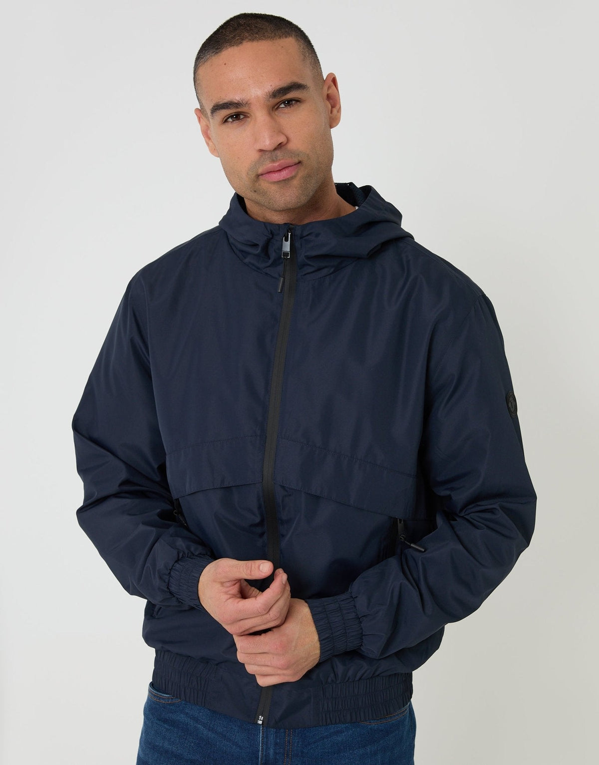 Lightweight Hooded Jacket in Navy