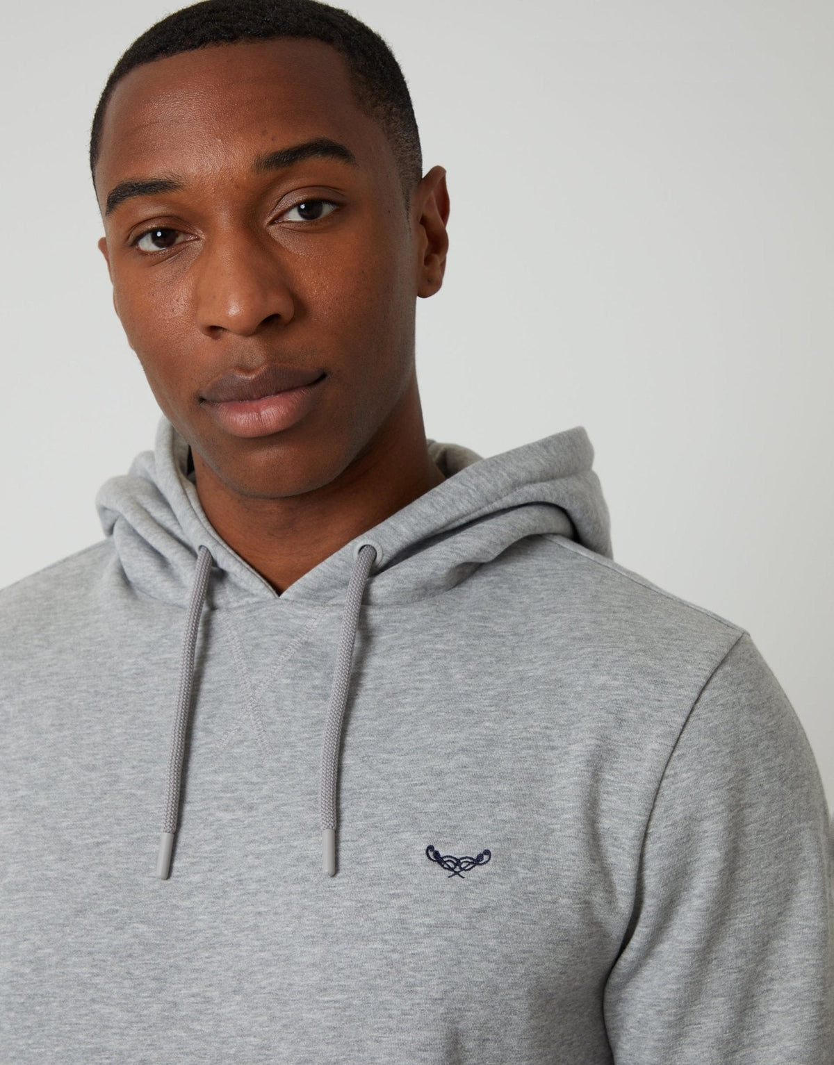 The Essential Cotton Rich Overhead Hoodie in Grey Marl