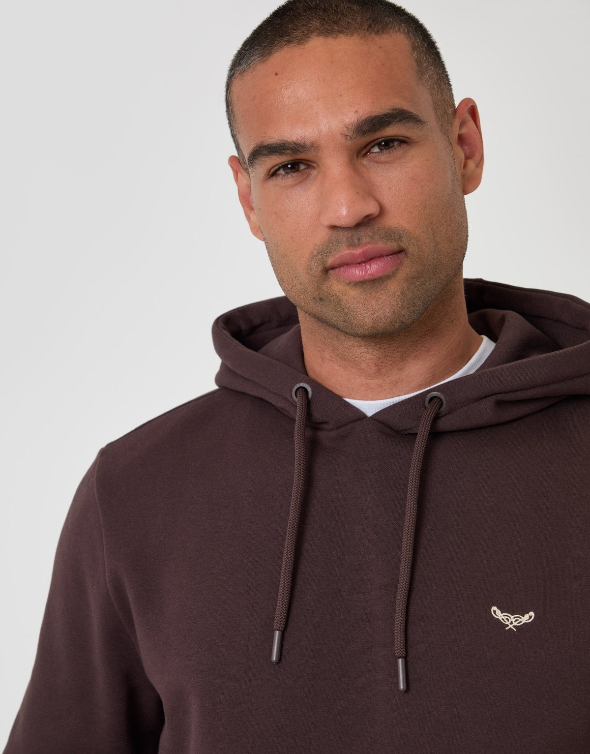 The Essential Cotton Rich Overhead Hoodie in Chocolate Brown
