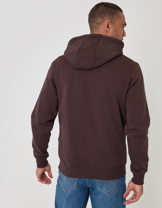 The Essential Cotton Rich Overhead Hoodie in Chocolate Brown