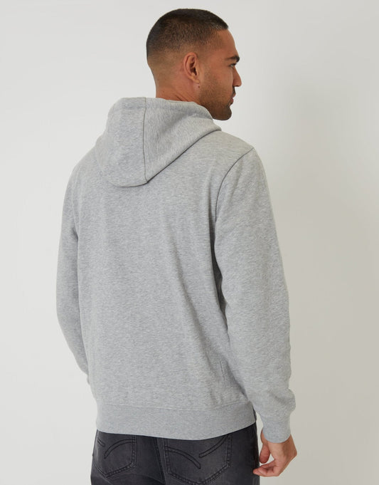 Zip-Through Hoodie in Grey Marl
