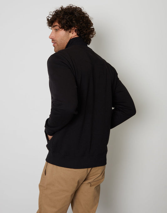 The Essential Cotton Rich Quarter Zip Sweatshirt in Black