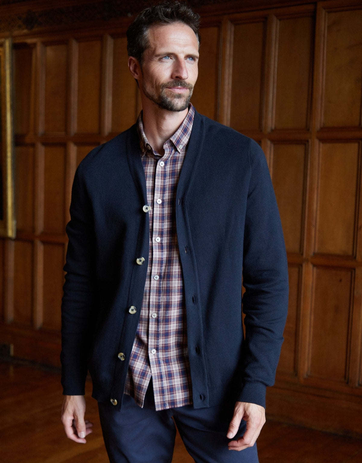 Knitted Cardigan in Navy