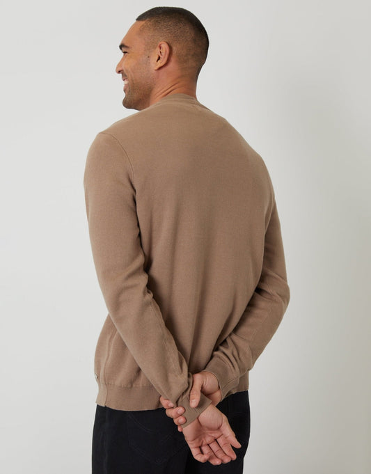 Button Up Knitted Cardigan in Taupe