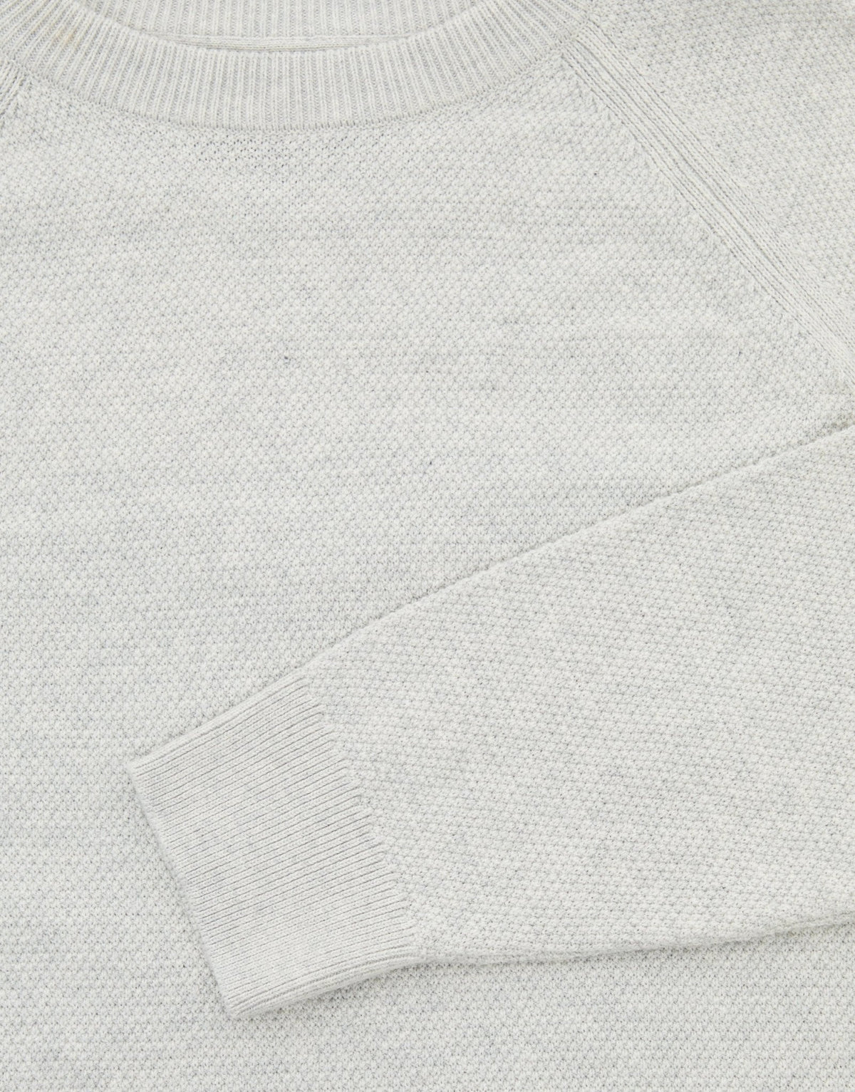 Raglan Knitted Crew Neck Jumper in Ecru Marl