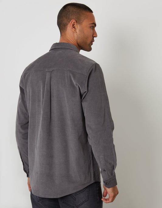 Corduroy Shirt in Slate Grey