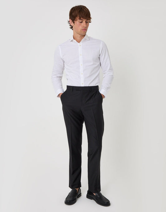 Slim Fit Suit Trousers in Black