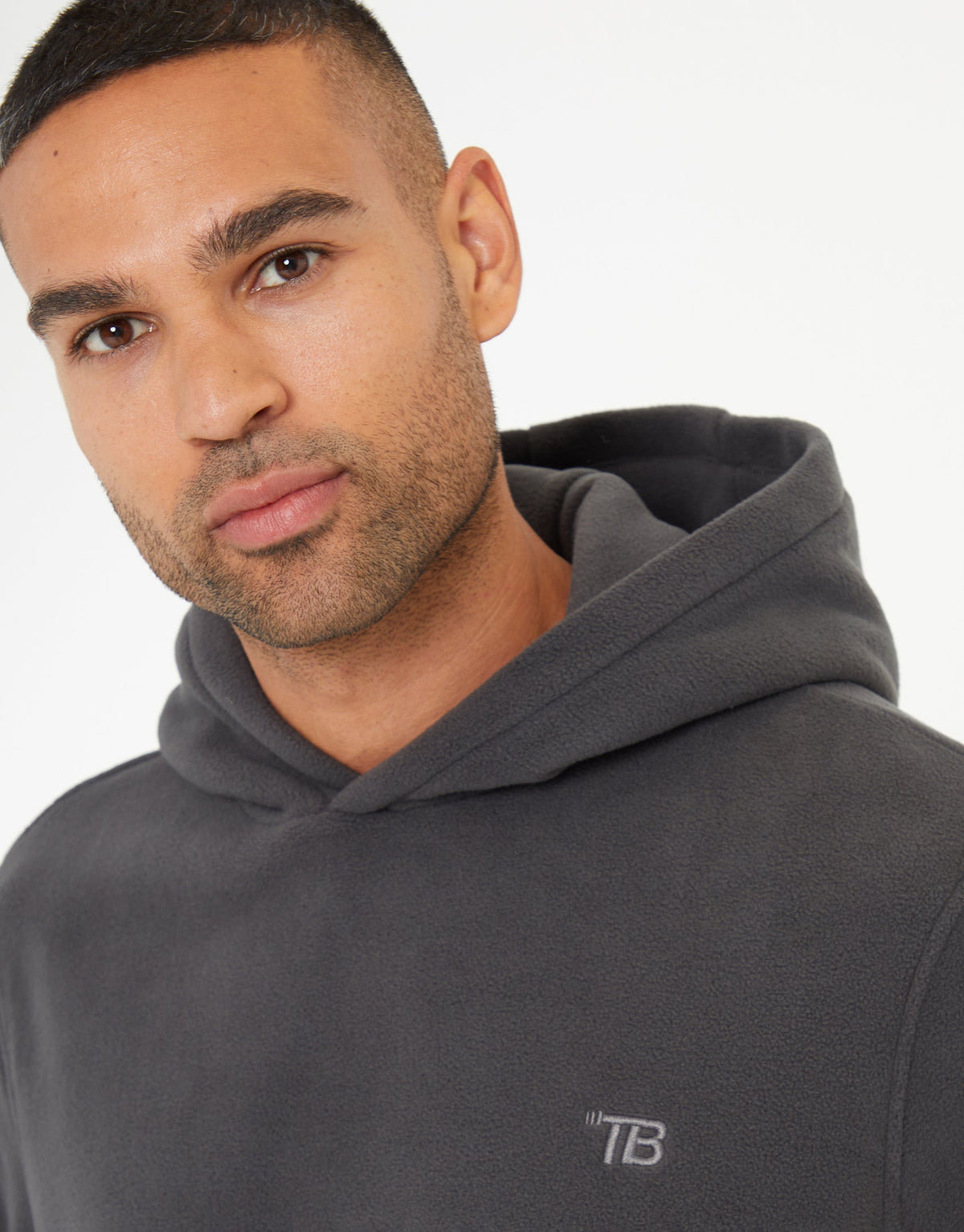 Microfleece Overhead Hoodie in Slate Grey