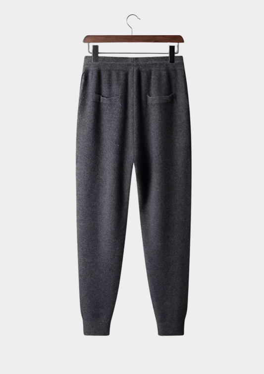 Pure Extra-Fine Merino Wool Dark Grey Leisure Joggers by SATRI & CO. – product view 2