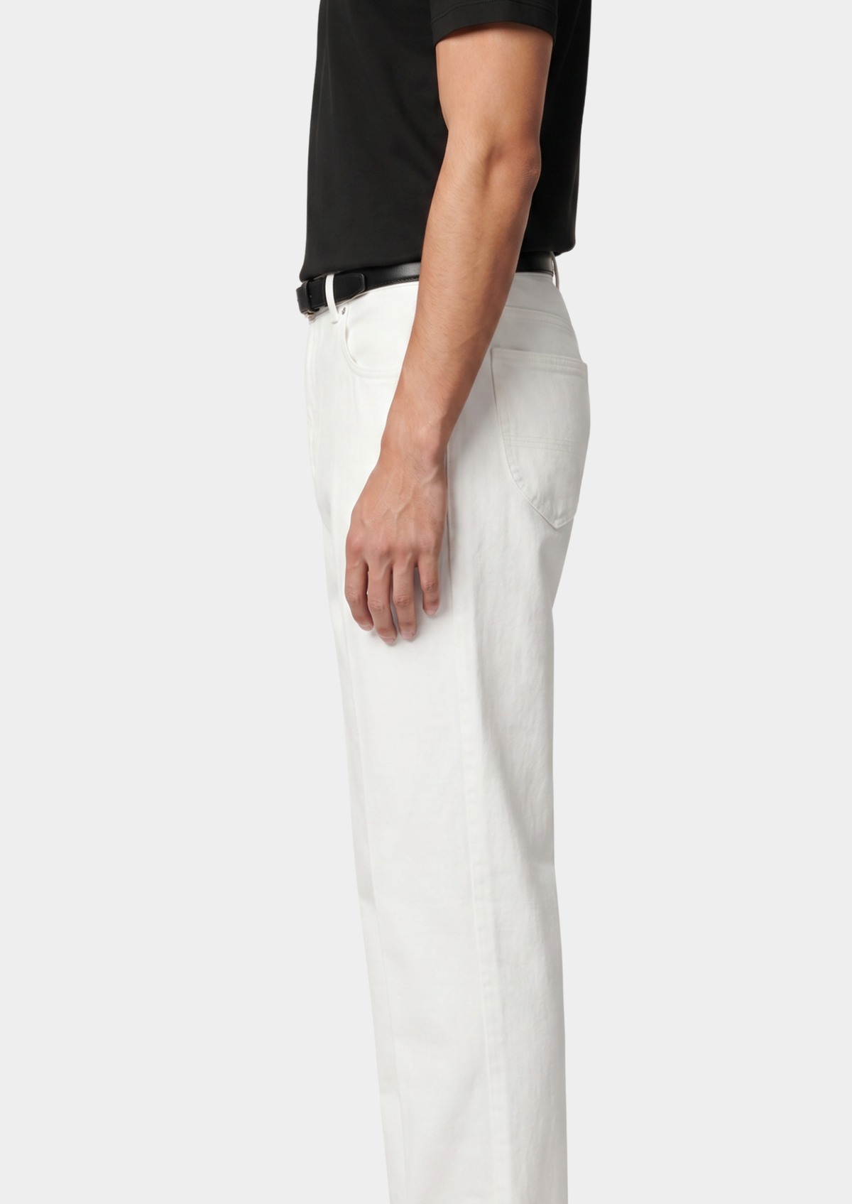 Essential White Straight Leg Denim Trousers by SATRI & CO. – product view 5