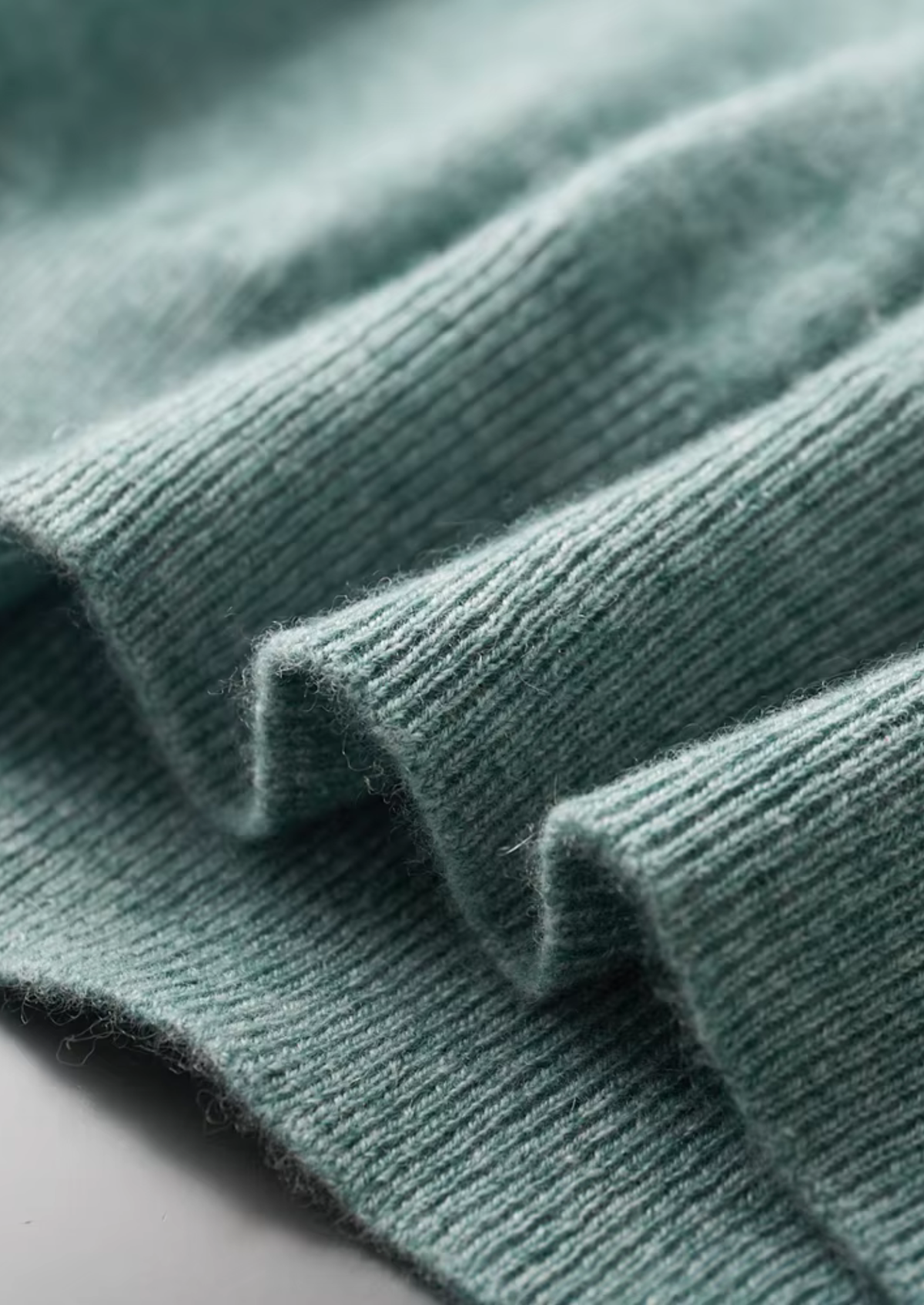 Premium Cashmere Classic Crew Neck T-Shirt - Verdant Slate by SATRI & CO. – product view 5
