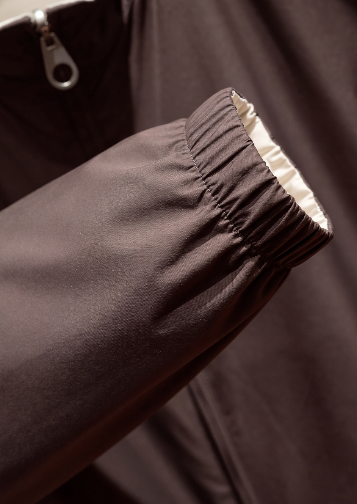 Coffee Technical Windbreaker Jacket by SATRI & CO. – product view 3