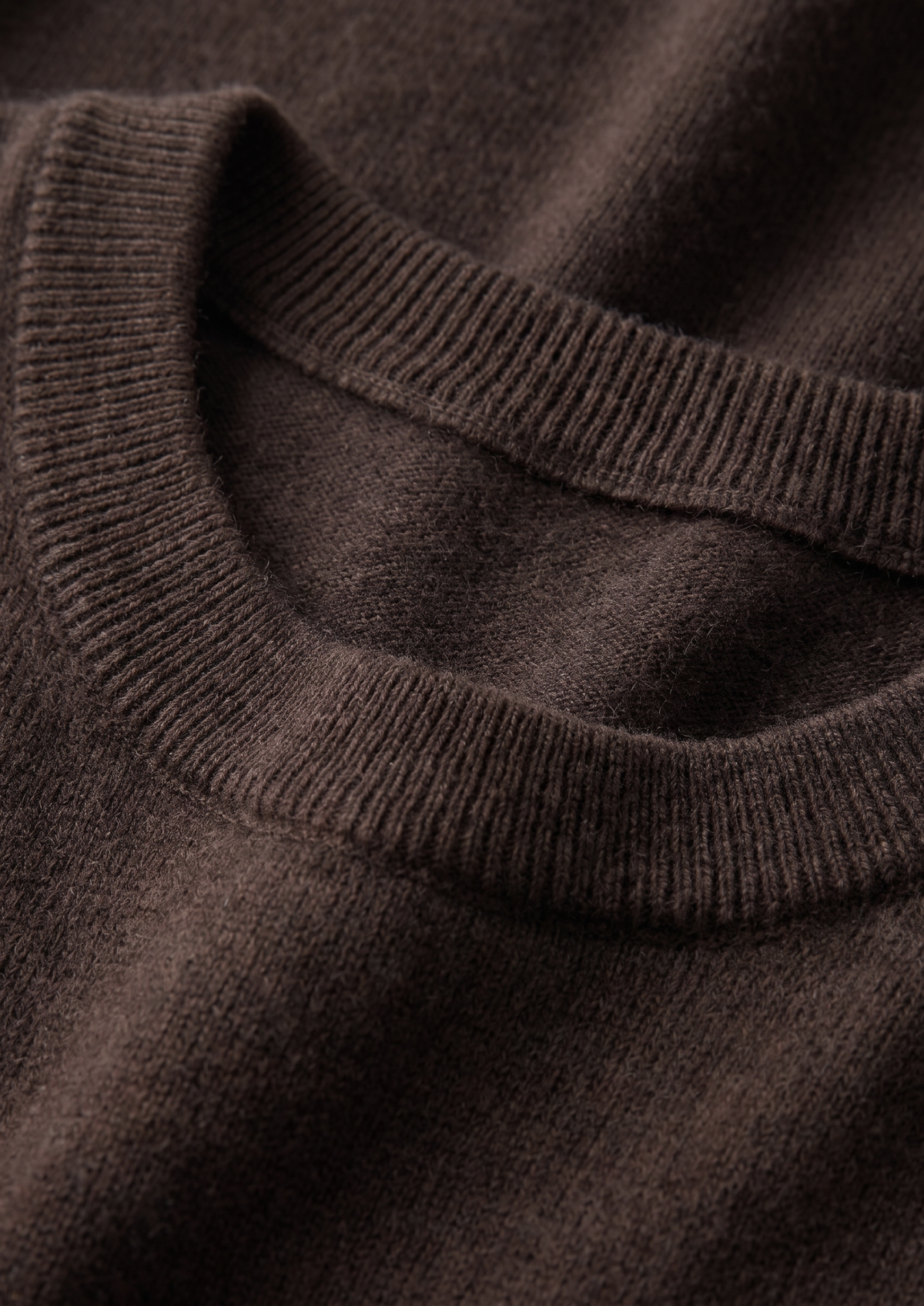 Premium Cashmere Classic Crew Neck T-Shirt - Dark Brown by SATRI & CO. – product view 2