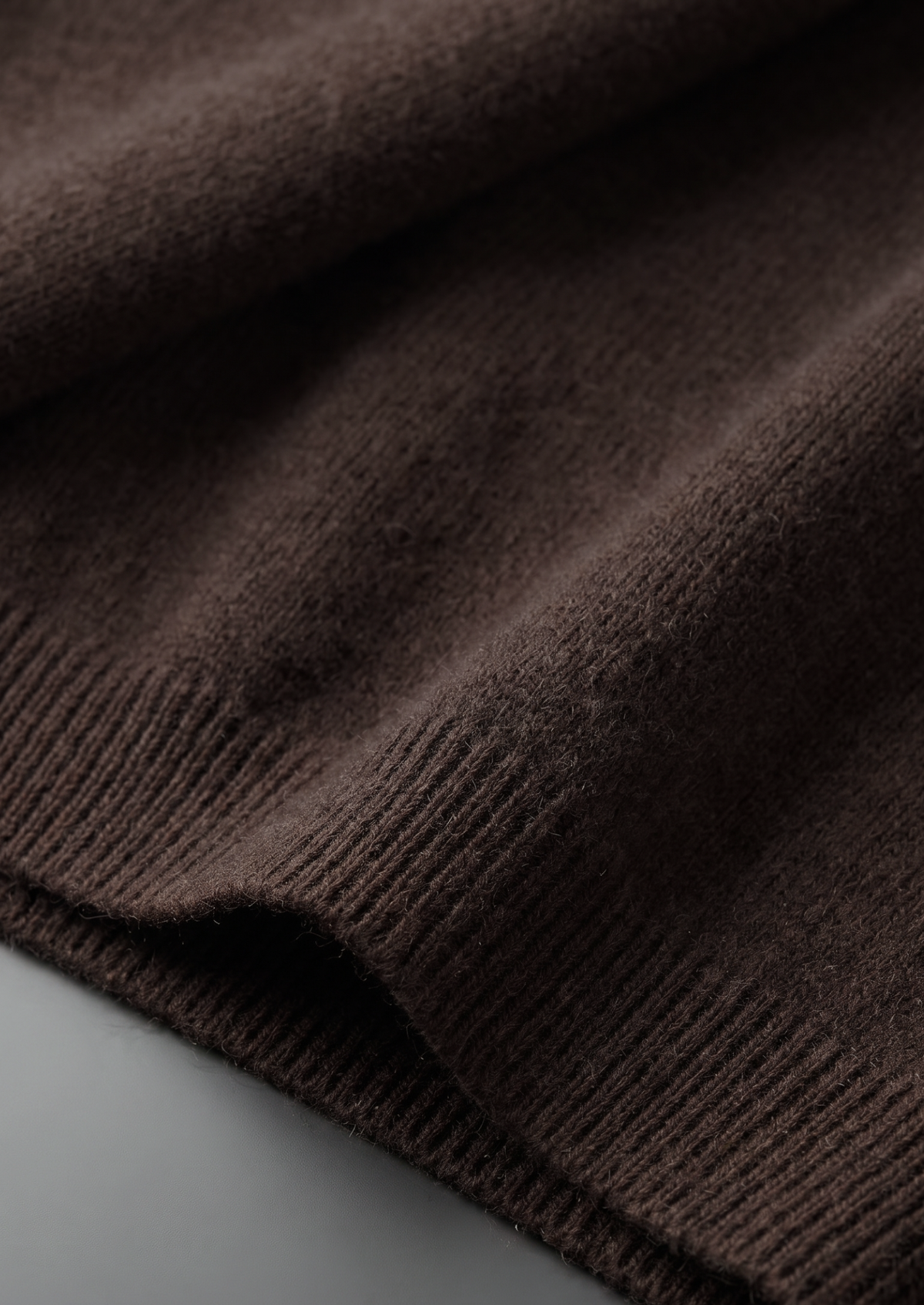 Premium Cashmere Classic Crew Neck T-Shirt - Dark Brown by SATRI & CO. – product view 6