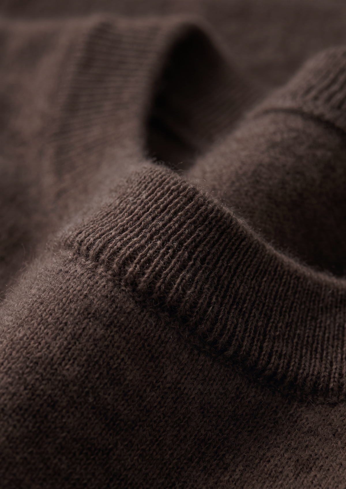 Premium Cashmere Classic Crew Neck T-Shirt - Dark Brown by SATRI & CO. – product view 3