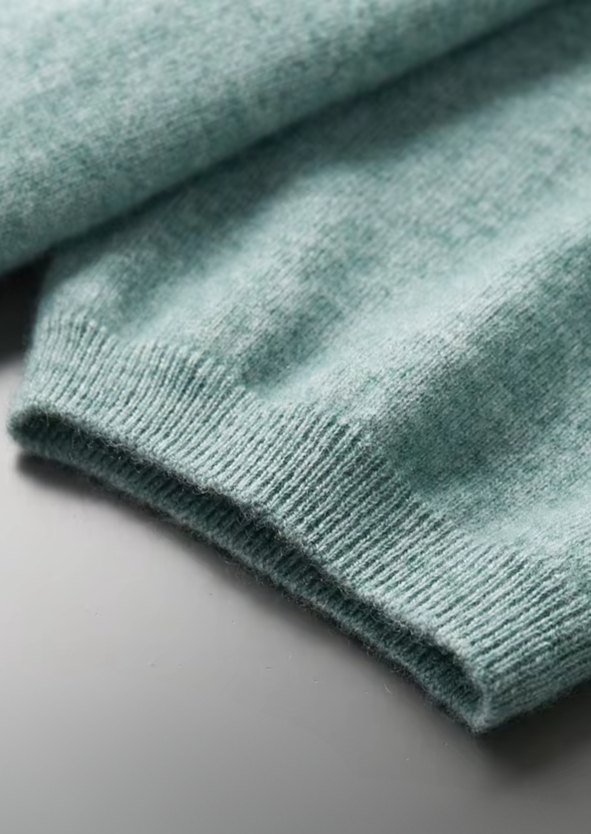 Premium Cashmere Classic Crew Neck T-Shirt - Verdant Slate by SATRI & CO. – product view 6