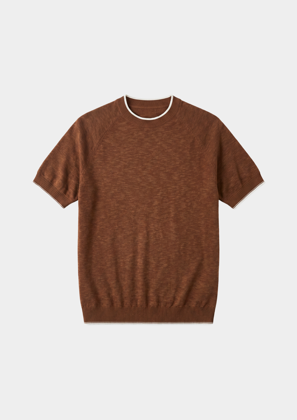 Capri Caramel Linen Contrast T-Shirt by SATRI & CO. – product view 3
