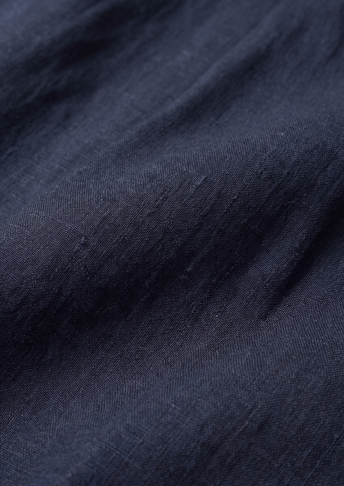 Navy Blue Pleated Linen Seaside Shorts by SATRI & CO. – product view 3
